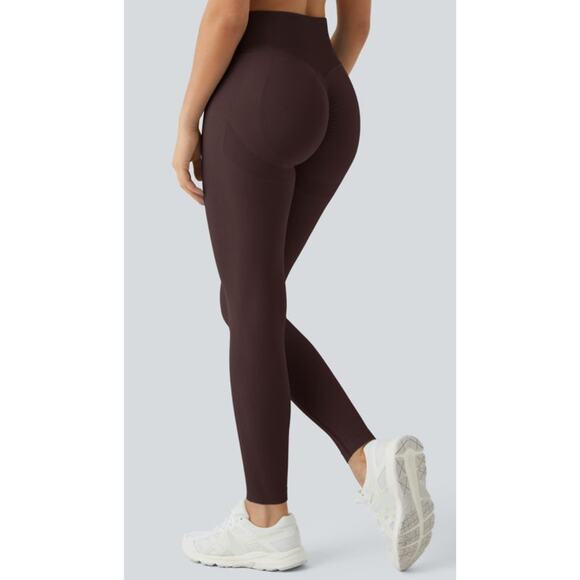 NWT Halara Small Full Brown Seamless Flow High Waisted Butt Lifting Leggings - Picture 1 of 8